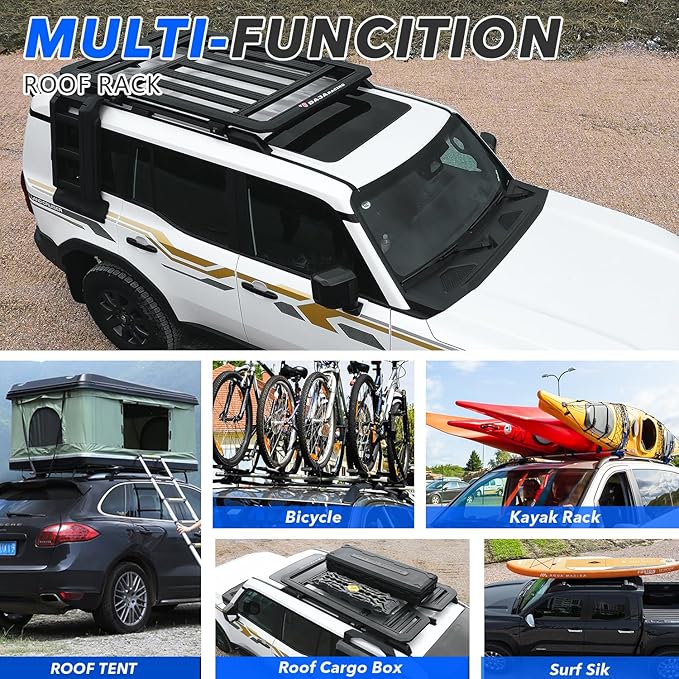 Roof Rack Platform for 2024-2025 Toyota Land Cruiser Prado (J250/LC250) | Heavy Duty Platform for Rooftop Cargo, Kayak, Canoe, Bike, Snowboard