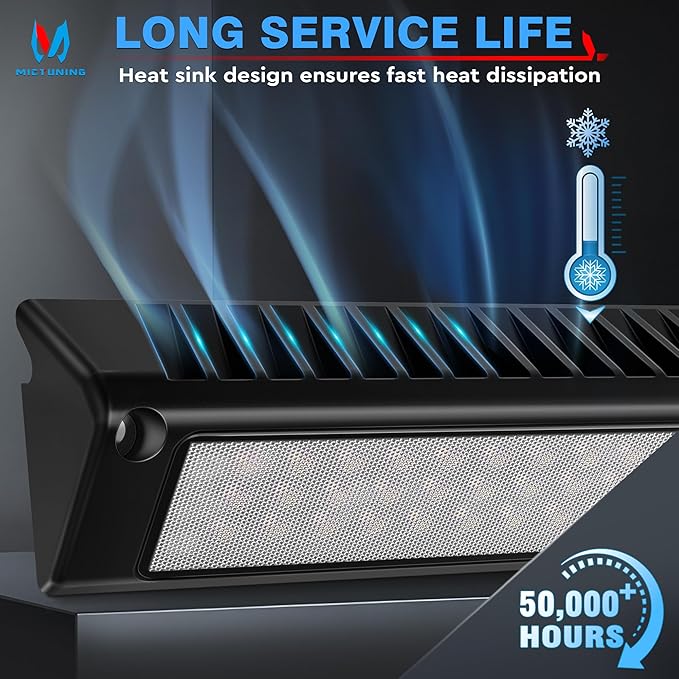MICTUNING RV Porch Light, 13 Inch 90W LED Exterior Utility Awning Light 6000K, Aluminum Housing IP67 Waterproof, Replacement Lighting for RV Trucks Trailers Bus Marine Boats Campers