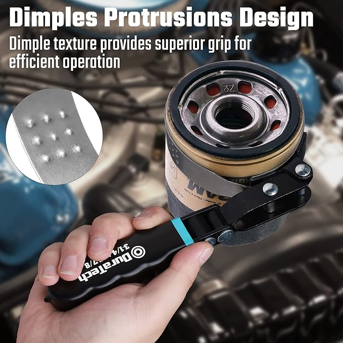 DURATECH Standard Swivel Oil Filter Wrench, Oil Filter Removal Tool, Fits Filters 3-1/4" - 3-7/8", Ideal for Car Repair Tools