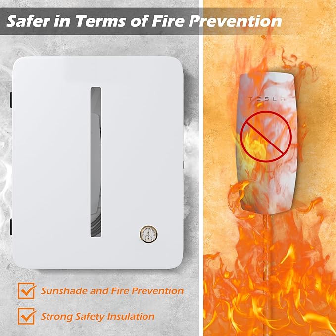 Charger Station Box Compatible with Tesla Gen 3 Wall Connector and ChargePoint EV Charger, Cable Organizer Holder Lock Cover Outdoor Rainproof, Snowproof, Dustproof, Theftproof, Rustproof