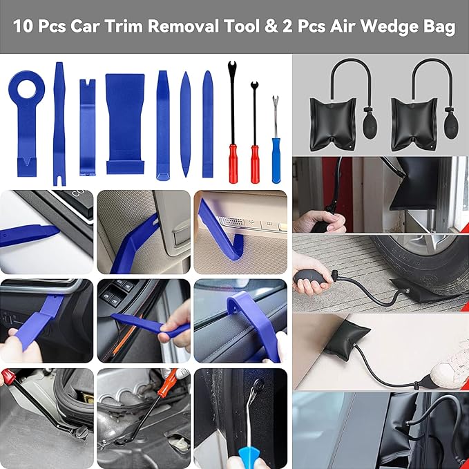 129pcs Dent Puller Kit, Dent Remover Tool for Car, Paintless Dent Removal Kit with T-Bar, Bridge Puller, Golden Lifter, Car Dent Puller Tool for Hail Damage Door Ding Fridge