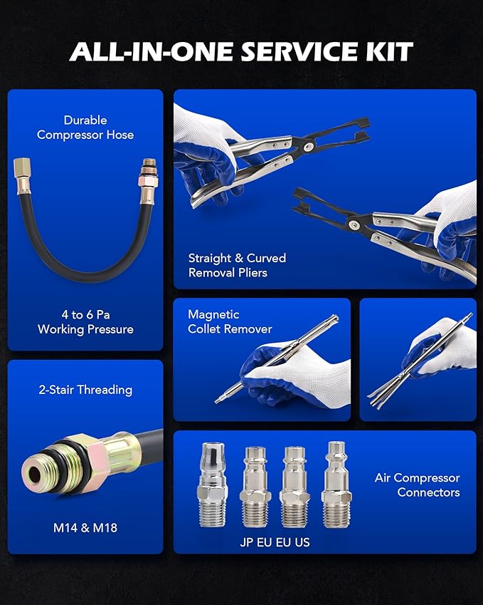 Orion Motor Tech Valve Spring Compressor, Universal Overhead Engine Valve Spring Remover and Installer OHV OHC Compressor Tool, Valve Stem Tool Valve Holder Tool Valve Keeper Remover and Installer