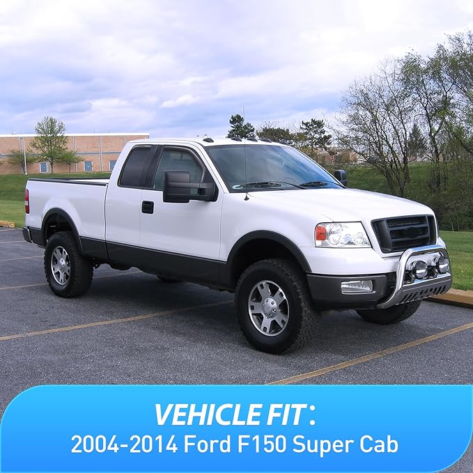 Nilight in Channel Rain Guards for Ford F150 2004 2005 2006 2007 2008 2009 2010 2011 2012 2013 2014 Super Cab Original Window Deflectors,Vent Window Visors-4PCS