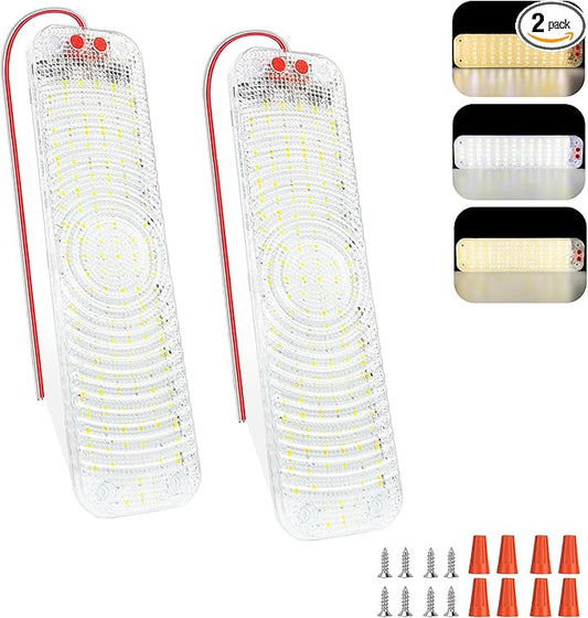 150LED 12V-30V RV Lights Interior, 12 Volt LED Lights with 3 Colors&Dimmable Brightness, Ultra Bright Ceiling Dome Light Fixture Interior for Van, Car, Camper, RV, Boat, Trailer(2700-6000K)
