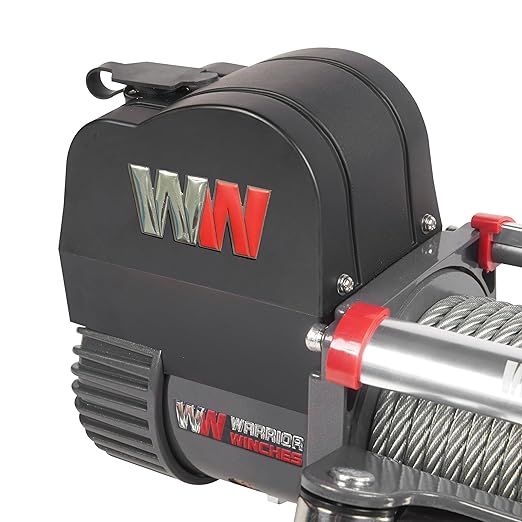 Warrior Winches Samurai 10000 lbs 12V Electric Winch with Steel Cable - Powerful Electric Winch for Trucks - 10000 lbs Load Capacity - Wireless Remote Included