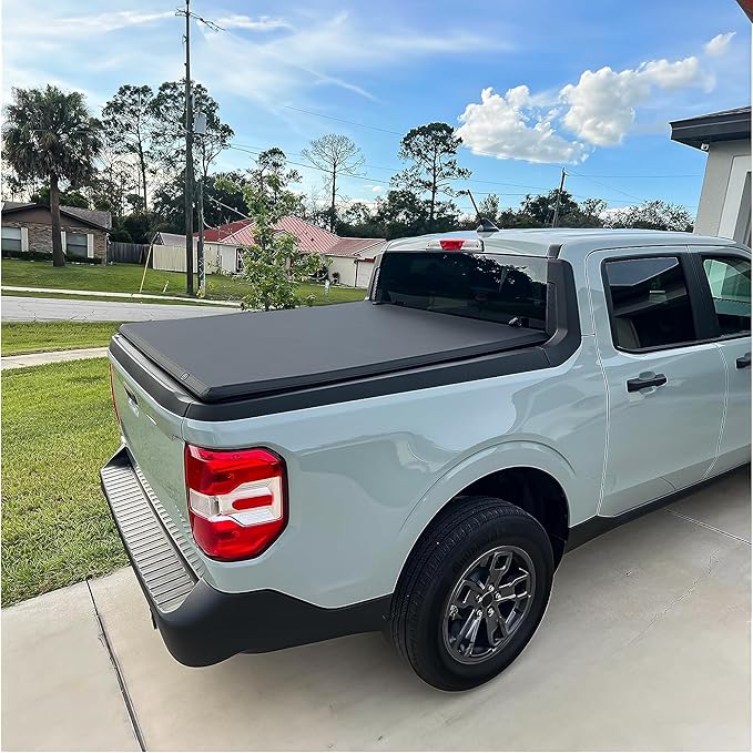 AUTOSAVER88 Soft Tri-fold Truck Bed Tonneau Cover Compatible with 2004-2014 Ford F150 F-150 (Excl. Raptor Series) 5.5 ft Bed