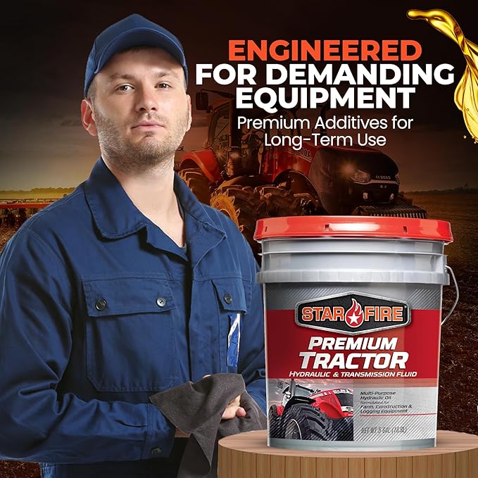 STARFIRE Premium Tractor Hydraulic & Transmission Fluid – 5 Gallon Pail – Multi-Purpose Hydraulic Oil for Tractors, Wet Brakes & Off-Highway Equipment – J20C Spec Equivalent