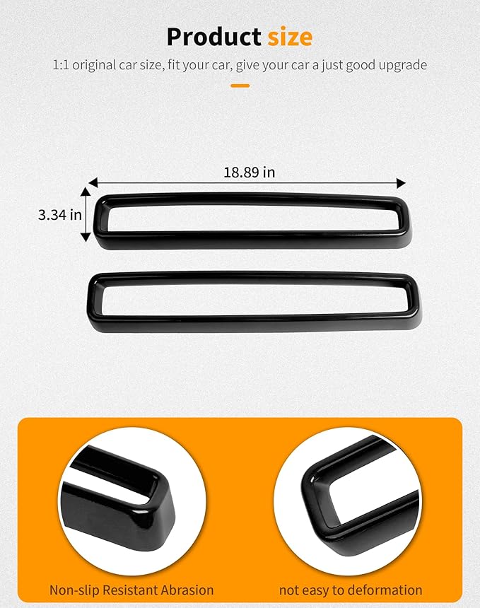 Hoolcar Front Grille Radiator Grille Insert Cover Grillwork Trim Compatible with Dodge Challenger 2015-2025+, Exterior Accessories, Black, 2pcs