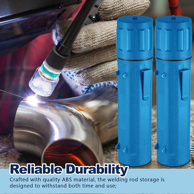 Zonon 4 Pcs Electrode Rod Storage Tube 14 Inch Airproof and Waterproof Welding Rod Holder for Canister(Blue)