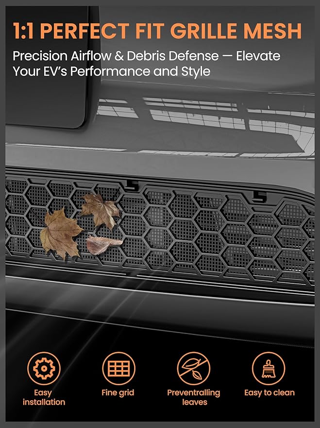 Grille Mesh Inserts for 2025 2026 Tesla Model Y Juniper – Front Air Vent Cover Accessories, Launch Series Detachable Grille Replacement, No 3M Tape Required
