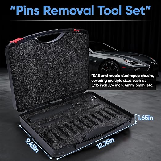 95400 in-Line Dowel Pin Puller Master Set , Includes Metric/Imperial Chucks, Efficient Dowel Pin Puller Tool,Alloy Steel Material rustproof, efficient, Labor-Saving, and Prevents Hand Injuries