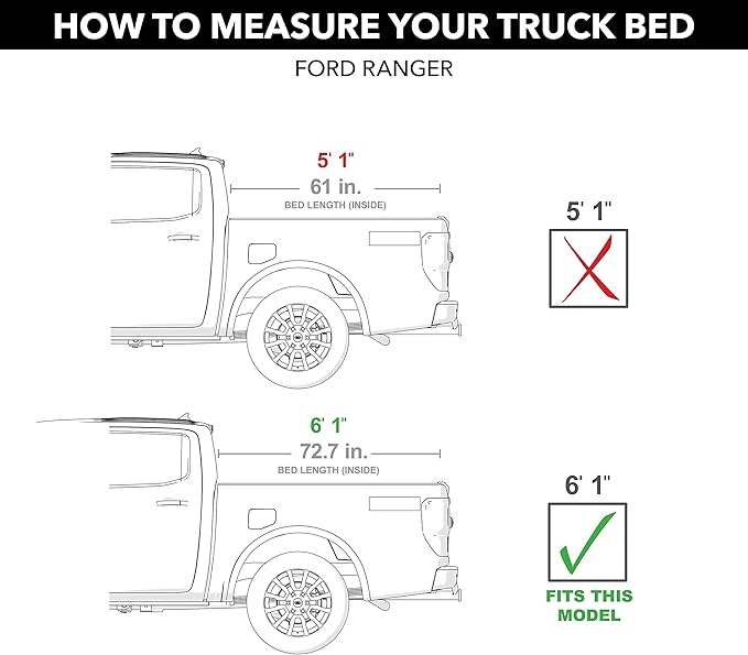 RealTruck BAK BAKFlip G2 Hard Folding Truck Bed Tonneau Cover | 226333 | Fits 2019-2023 Ford Ranger 6' 1" Bed (72.7")