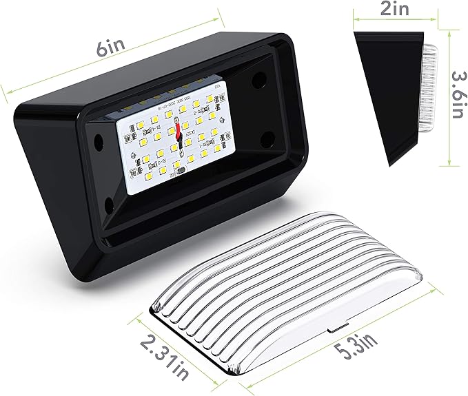 Leisure LED RV Exterior Porch Utility Light - 12v 280 Lumen Lighting Fixture. Replacement Lighting for RVs, Trailers, Campers, 5th Wheels. Black Base, Clear and Amber Lens Included (Black, 1-Pack)