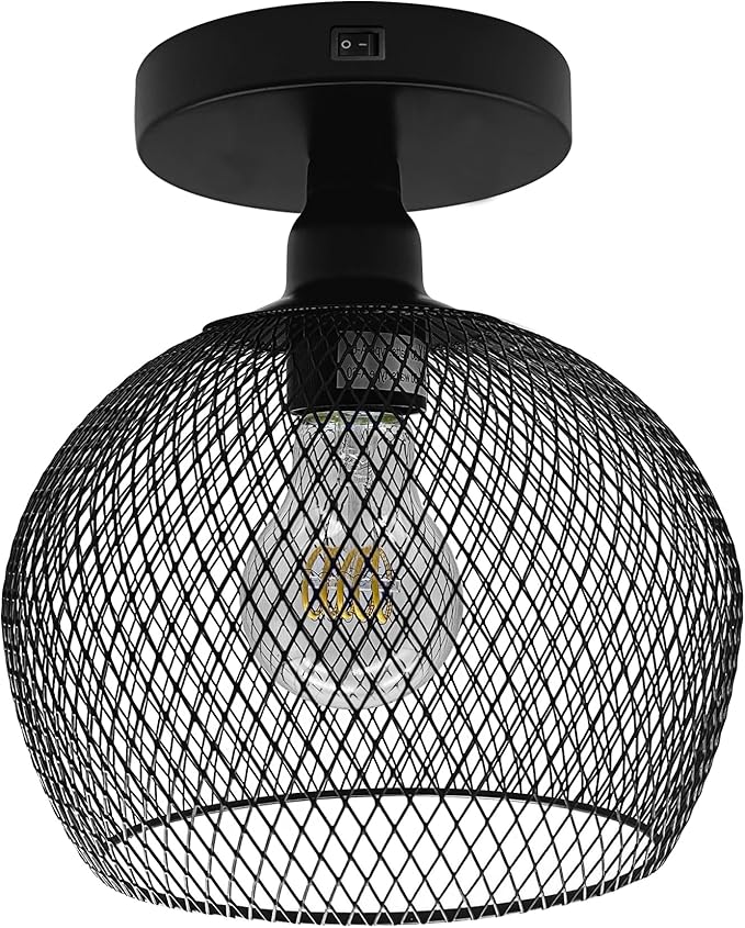 Facon 12V 7inch RV Pendant Dining Table Light with Replaceable Bulb (1 X E26 Bulb Included), RV Camper Dinette Light with On&Off Switch, 12Volts Pendant Lamp for Automotive Kitchen Island