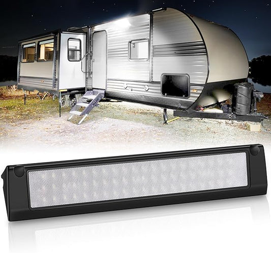 MICTUNING RV Porch Light, 13 Inch 90W LED Exterior Utility Awning Light 6000K, Aluminum Housing IP67 Waterproof, Replacement Lighting for RV Trucks Trailers Bus Marine Boats Campers