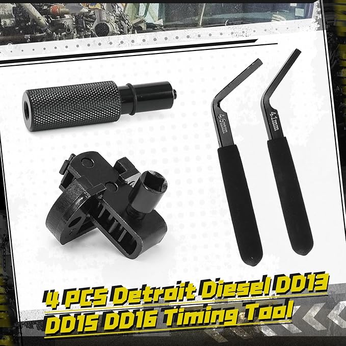 for Detroit Diesel DD13 DD15 DD16 Engine Brake Adjustment Tool 4.6mm&4.1mm Engine Barring Tool TDC Locating Pin W470589042300 J-46392 W470589001500 (4 PCS)