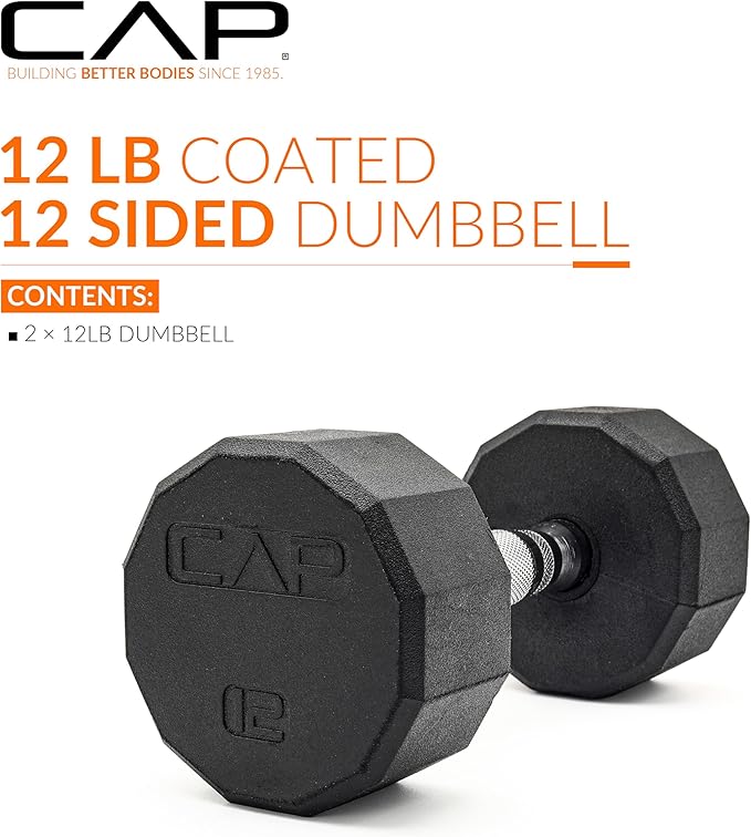 CAP Barbell Coated Dumbbell Weight | Multiple Options Pairs & Sets