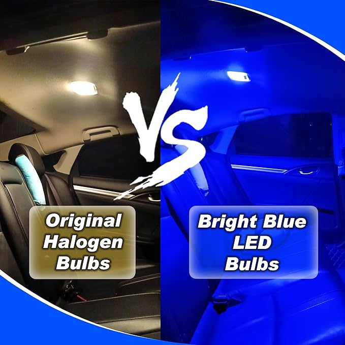 T10 194 912 921 906 2825 LED Bulb Blue 168 T10 Replacement Bulbs for RV Car Dome Map Door Courtesy License Plate Dashboard Lights Lamp 12V,4Pack