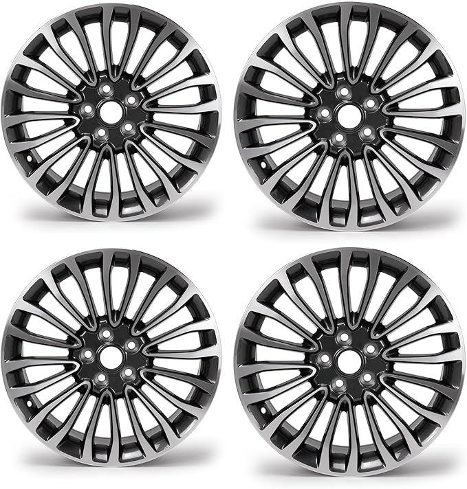 18'' x 8'' Aluminum Alloy Replacement for OE Wheel Rim Compatible with Ford Fusion 2017-2018, Gray Machined, Set of 4