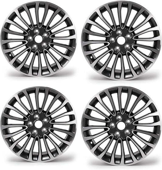 18'' x 8'' Aluminum Alloy Replacement for OE Wheel Rim Compatible with Ford Fusion 2017-2018, Gray Machined, Set of 4