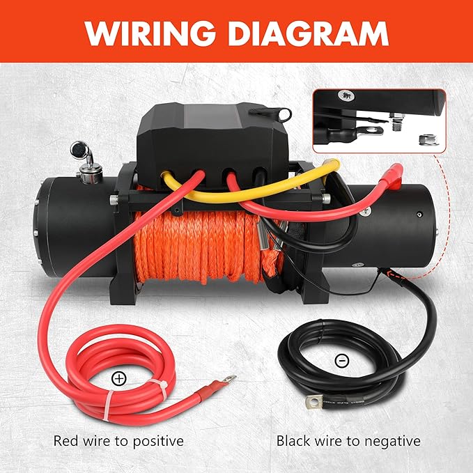 ZESUPER 9500 lb Load Capacity Electric Winch,12V Waterproof IP68 Winch with Wireless Handheld Remotes, Wired Switch,Hawse Fairlead, 80ft Synthetic Rope Winches for Jeep Trailer Truck Off-Road Vehicle