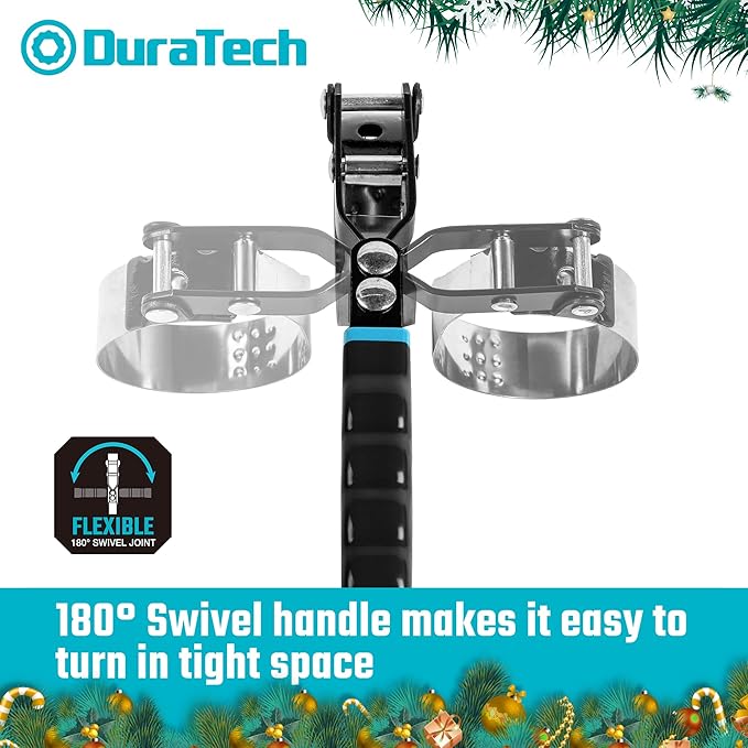 DURATECH Standard Swivel Oil Filter Wrench, Oil Filter Removal Tool, Fits Filters 3-1/4" - 3-7/8", Ideal for Car Repair Tools