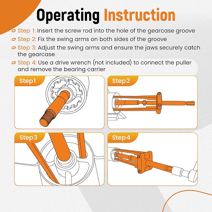 maXpeedingrods Lower Bearing Carrier Puller with Adjustable Arms Fit for Yamaha Johnson Evinrude Mercury Honda Mercruiser Compatible with Most Gearcases 115hp and Above