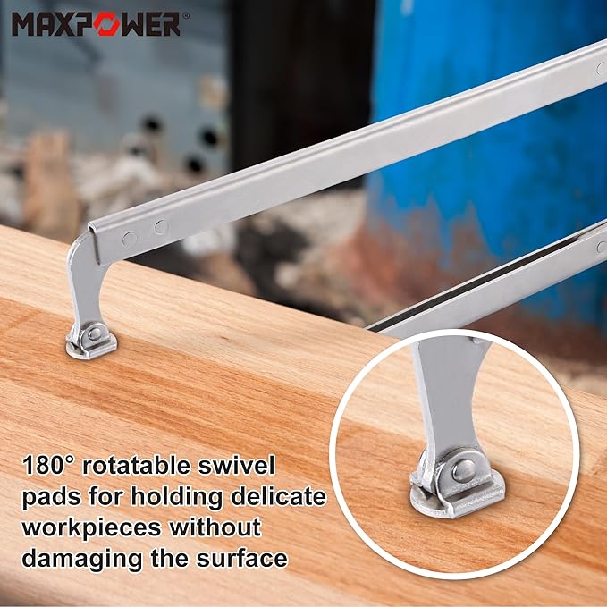 MAXPOWER 24-inch C Clamp Locking Pliers, Large Locking C Clamp with Grip Swivel Pads, MAX Jaw Capacity Up to 10"