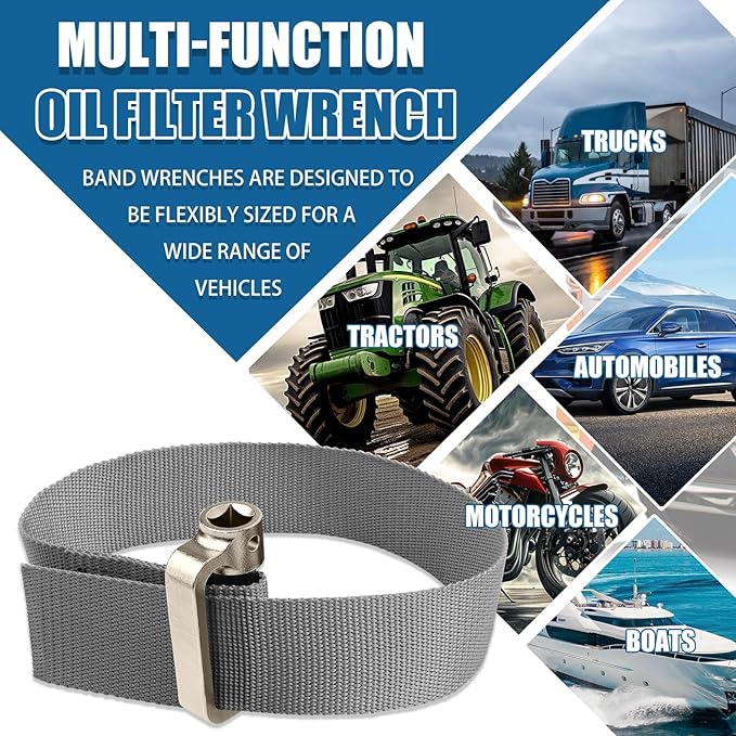 Abode Heavy-Duty Oil Filter Strap Wrench for With Diameters Up to 6-1/2 inches Heavy-Duty Oil Filter