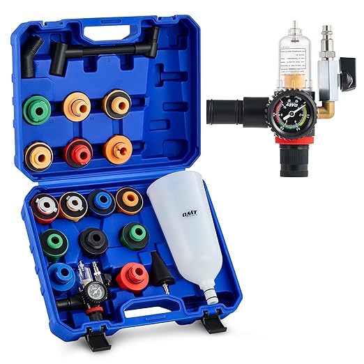 Orion Motor Tech 23pc Oil Funnel Set, 2.2 qt Funnel for Engine Oil Change with 15 Adapters Funnel Necks & Angled Extension Air Filter Regulator, Oil Filler Funnel Kit Compatible with Toyota Ford More