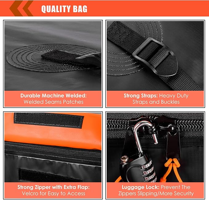MeeFar Hitch Mount Cargo Carrier Bag Soft Shell 100% Waterproof 20 Cubic Feet (59" 24" 24") Include 8 Reinforced Straps for Truck Pickup All Vehicle with Steel Cargo Basket