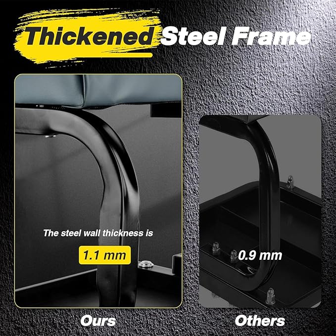 Mechanic Rolling Stool with Wheels, Car Creeper Seat with Large Tool Tray Storage for Auto Repair Shops, Garage Shop Stool on Wheels for Men, Padded Mechanic Chair, 250 LBS Capacity, Grey