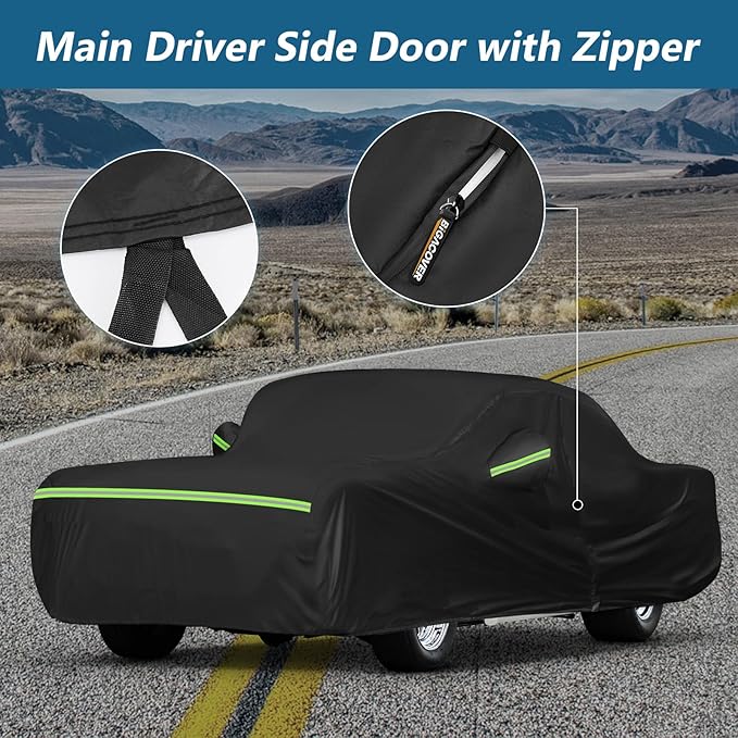 Waterproof Car Covers for Chevrolet Bel Air/150/210 1950-1957 Sedan/Coupe/Hardtop, 420D Oxford Cloth Sun Heat Protection Outdoor Full Covers with Driver Side Zipper Windproof Heavy Duty All Weather