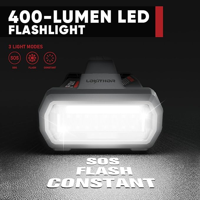 LOKITHOR JA400 1750A 12V Jump Starter with Air Compressor, 60W Two-Way Fast Charing, Lithium Car Battery Starter with 150PSI Digital Tire Inflator, Booster Pack for 7.5L Gas or 5.5L Diesel Engines