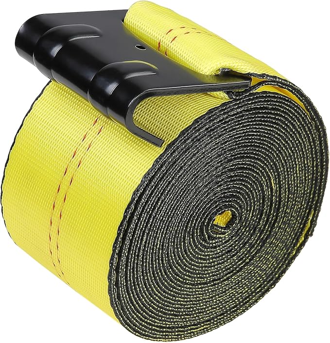 VEVOR Truck Straps, 4" x 40' Heavy Duty Tie Down w/Flat Hooks 18,000lbs Break Strength, WLL# 6000lbs, Cargo Straps tie Down for Flatbeds, Trucks, Trailers, Farms, Rescues, Tree Saver, Yellow(10 Pack)