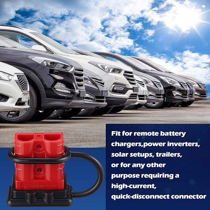 Frienda 4 Pieces 6-12 Gauge 50A Battery Quick Connector 12-36V Disconnect Wire Harness Plug Kit Battery Quick Connector Disconnect Plug for Motor Winch Trailer(50A)