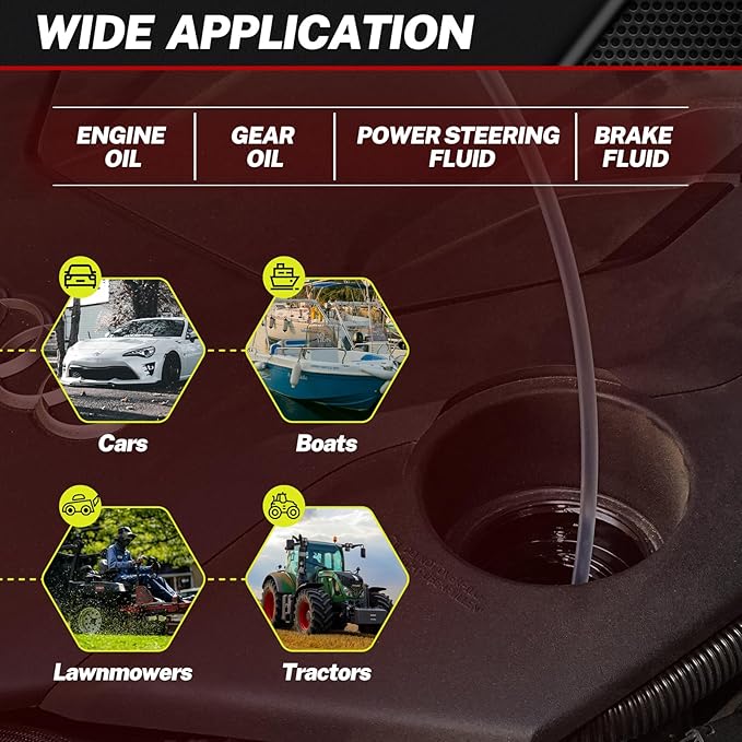 BILITOOLS 9L Pneumatic/Manual Oil Extractor Pump, Vacuum Oil Fluid Pump Extractor 2 in 1 Automotive Oil Change Tool Large Capacity 2.4 Gallon Engine Fluid Extractor for Boat Marine Jetski ect.