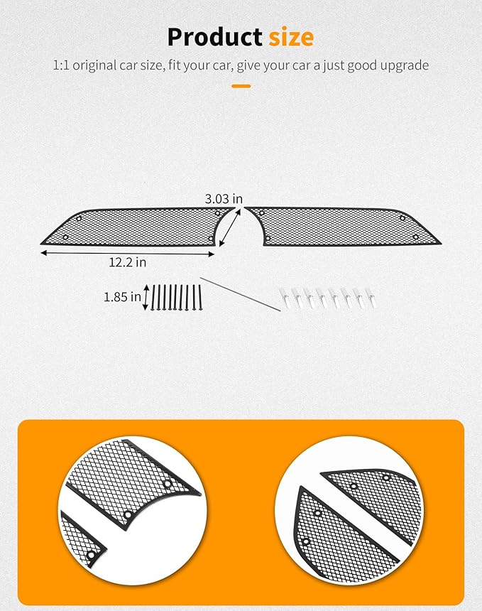 Hoolcar Front Grill Mesh Insert Compatible with Toyota 4Runner 2010-2023 Center Grille Protector Insert Air Vent Cover Guard Replacement Exterior Accessories, Black