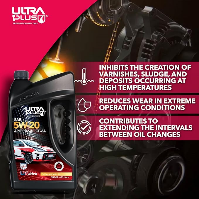 ULTRA 1PLUS SAE 5W-20 Full Synthetic Motor Oil API SP ILSAC GF-6A - 5W20 motor oil, 6 Quarts