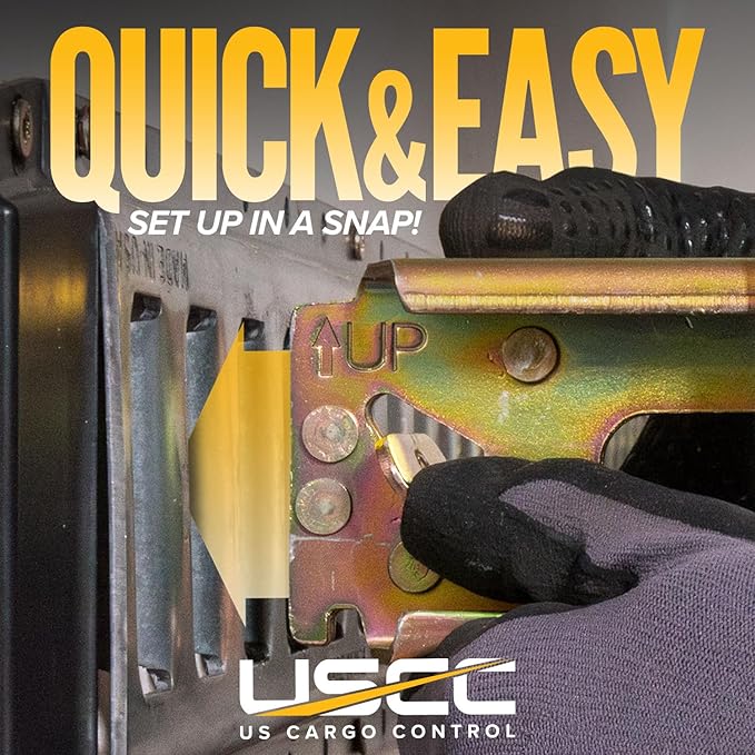 US Cargo Control E Track Load Bars 93"-103" (2-Pack), 2,200 LBS Working Load Limit, Adjustable Aluminum Load Bars for Semi Trailers & Box Trucks, Shoring Beam or Decking Beam with Side Flat Latch