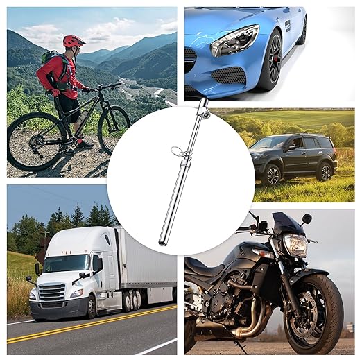 Tallew 1 Pack Dual Head Tire Pressure Gauge Heavy Duty Air Pressure Tire Gauge for Auto Truck Car RV Van Gage Range 10-150PSI, 1-10Bar (Silver)