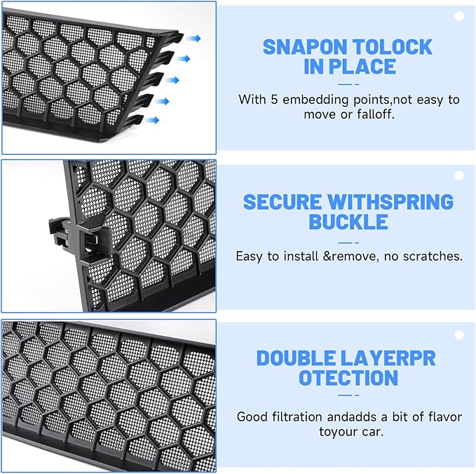 Grille Mesh Insert for Tesla, Model Y 2025 &Front Grille Mesh Inserts for New Model Y Accessories No Sticker Needed and Detachable Version