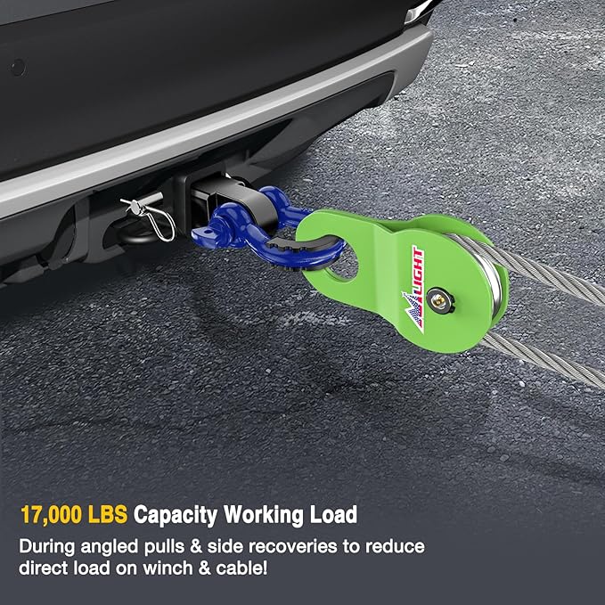 Nilight 8 Ton Winch Snatch Block Towing Pulley Blocks 17,000 LBS Capacity (Green), Winch Hook Accessories, Heavy Duty Offroad Recovery Accessory for Truck, Tractor, ATV & UTV