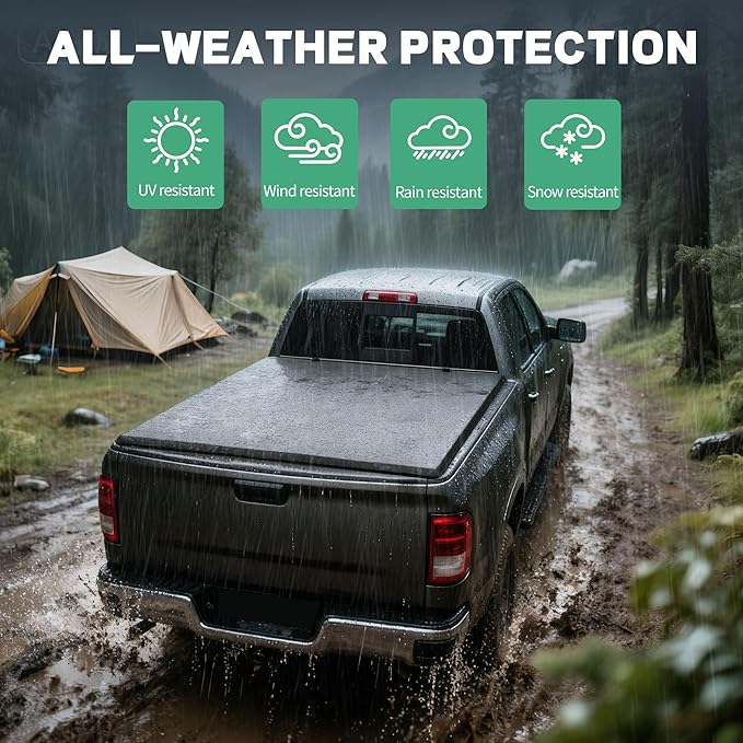 Soft Tri-fold Truck Bed Tonneau Cover Compatible with Nissan Frontier 2005-2026, 5 Ft Bed (NOT for México)