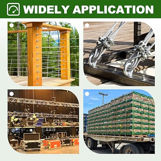 1/2" Stainless Steel Cable 75FT, 7x19 Strands Wire Rope Cable with 23000 lbs Breaking Strength, Stainless Steel Wire Rope with M12 Clips Clamp and Thimbles for Boat Lift Cable, Winch Cable