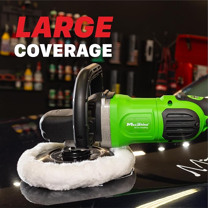 Maxshine 7" M1300 Pro Rotary Polisher - 1300W, 6-Speed, 5/8” Thread - Auto Detailing Tool for Paint Protection, Swirl & Scratch Repair, Buffing, Glossy Shine - Ideal for Cars, Trucks, SUVs