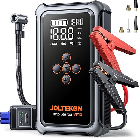 Jump Starter with Air Compressor, 5000A Portable Car Battery Jumper Starter(ALL Gas/10L Diesel) with 150PSI Auto-Shutoff Tire Inflator, 12V Supersafe Lithium Jump Box for Car battery Portable