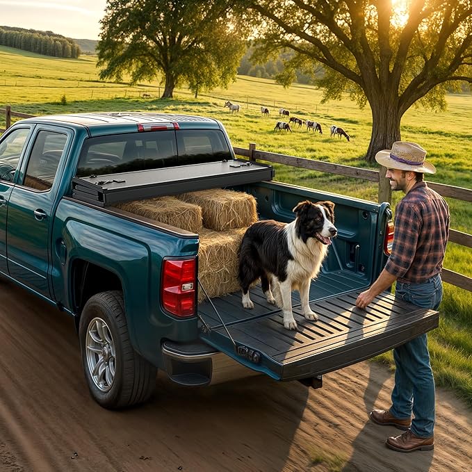 OEDRO Quad Fold Hard Truck Bed Tonneau Cover Fit for Dodge Ram 1500 Classic 2009-2024, Fit for Ram 1500 New Body 2019-2025 with 5.7ft Bed, Black