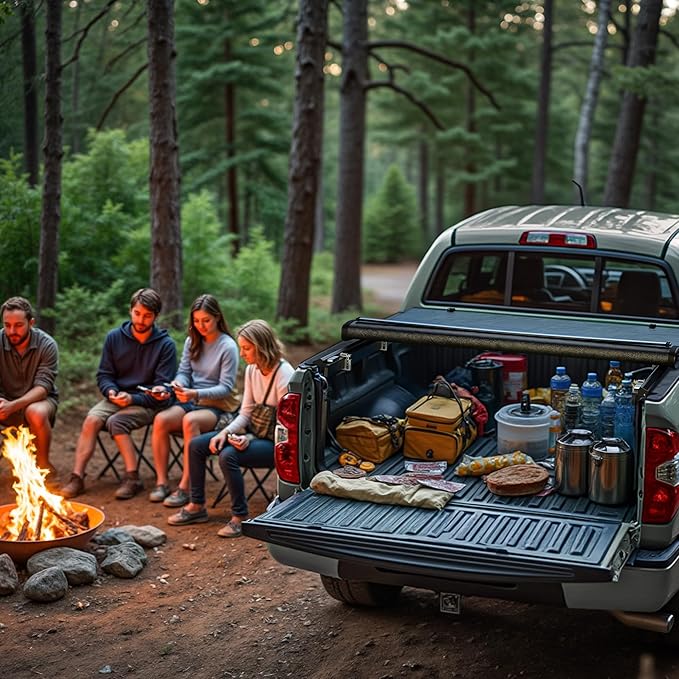 LEDKINGDOMUS Soft Roll-Up Truck Bed Tonneau Cover Fits for Ford Maverick 2022 2023 2024 2025 4'5" (54.4") Bed