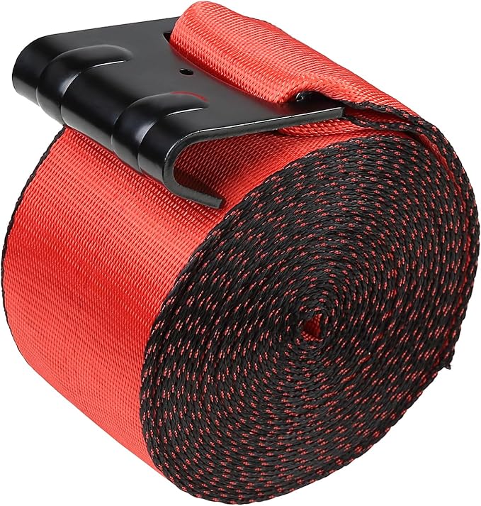 VEVOR Truck Straps, 4" x30' Heavy Duty Tie Down w/Flat Hooks 18,000lbs Break Strength, WLL# 6000lbs, Cargo Straps tie Down for Flatbeds, Trucks, Trailers, Farms, Rescues, Tree Saver, Red(10 Pack)